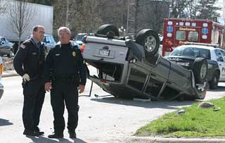 SUV flips over on Lincoln Avenue 