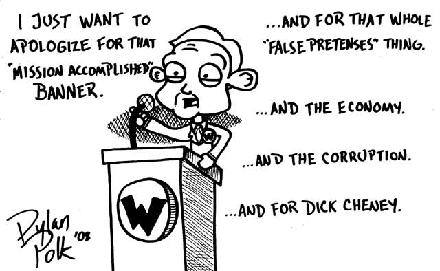Editorial Cartoon: A sorry George W. 