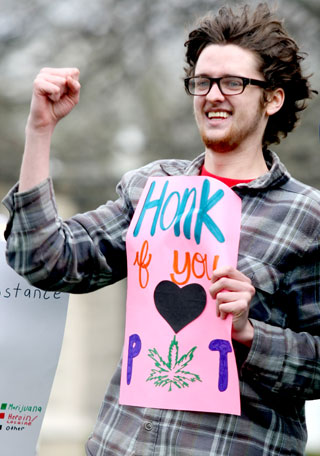 Students march for marijuana 