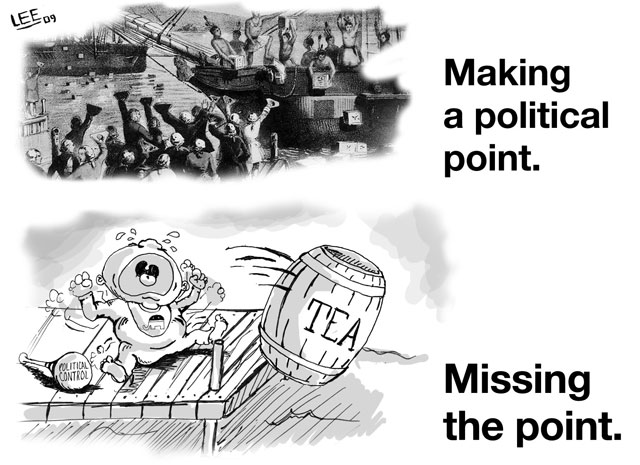 Editorial Cartoon: Modern TEA parties miss the point 