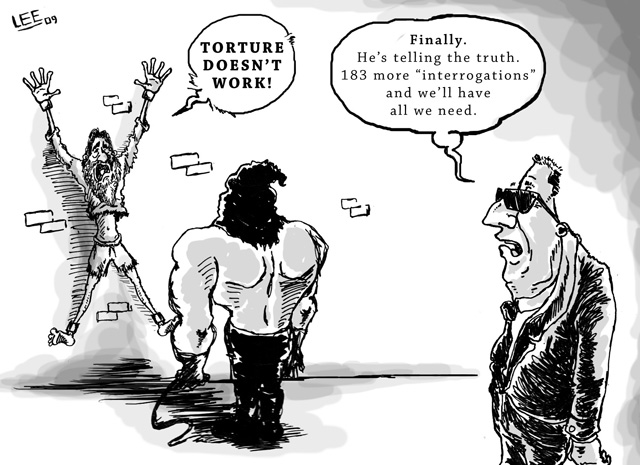Editorial Cartoon: Interrogation methods 