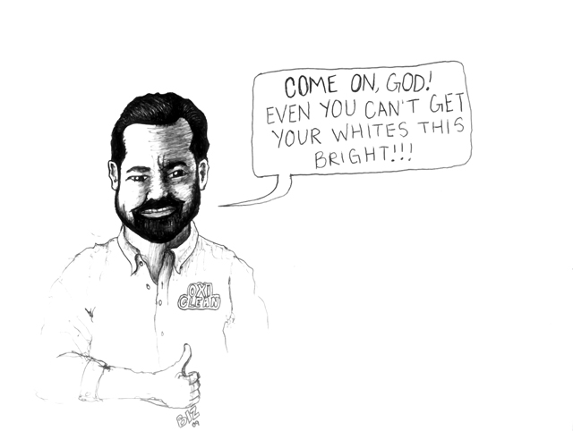 Cartoon Editorial: Billy Mays pitches to God 