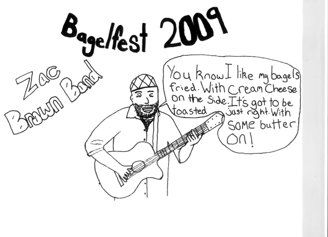 Cartoon Editorial: Zac Brown Band performs at Bagelfest 2009 