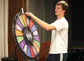 Rubber Lovers spin wheel of sexual health 