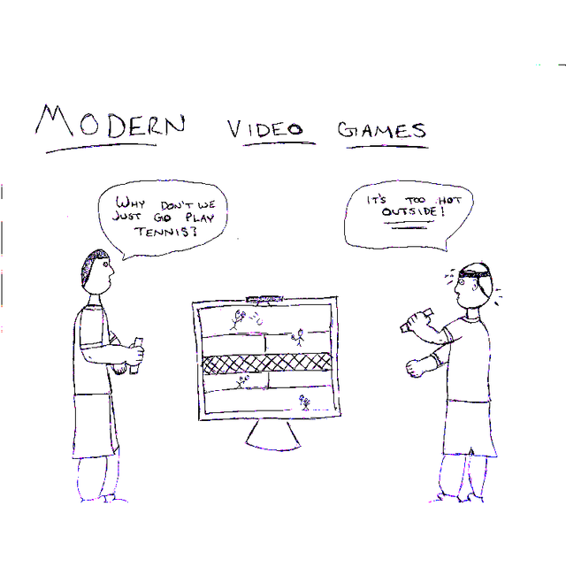 Editorial Cartoon: Modern video games 