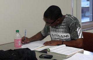 Students study for final exams 