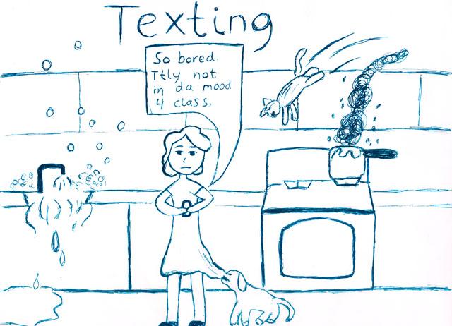 Editorial+Cartoon%3A+Texting+