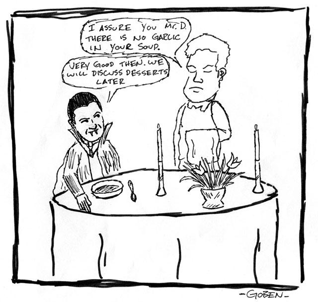Editorial Cartoon: Hold the garlic 