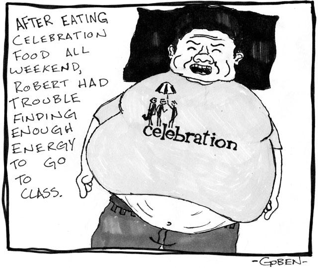 Editorial Cartoon: Food Coma 