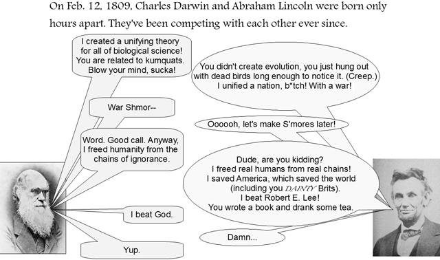 Cartoon: Darwin vs. Lincoln