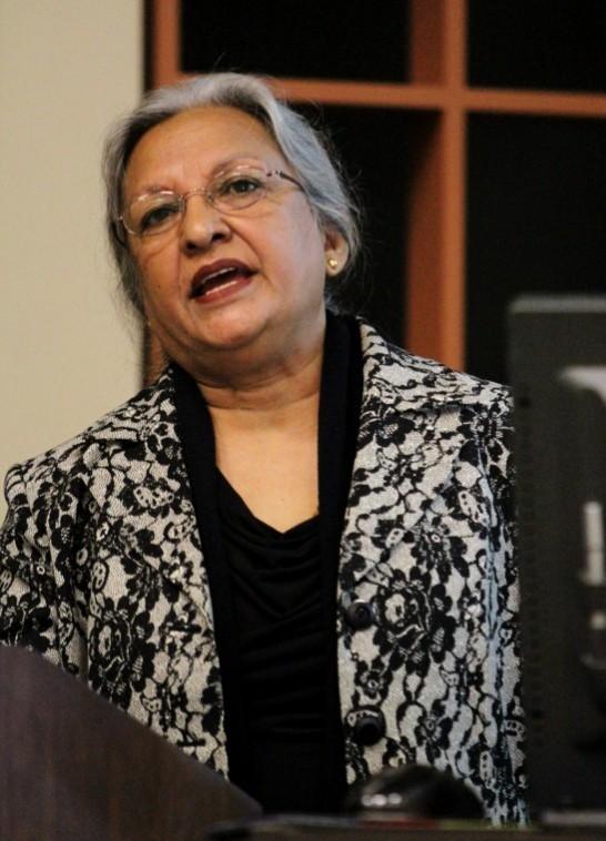 Photo- Pakistani professor addresses women oppression