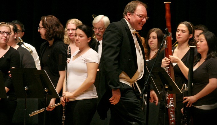 Photo: Curtain call: Two student conductors perform final show