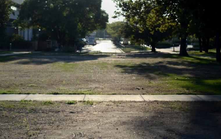 Photo: Green space in rough shape