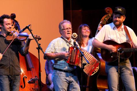 Members of the band Cajun Country Revival perform all in french Monday during the Pokey Lafarge Central Time Tour in the Dvorak Concert Hall of the Doudna Fine Arts Center.