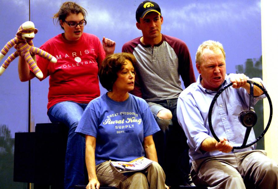 Kevin Hall| The Daily Eastern News
Cast members of Leaving Iowa rehearse Wednesday in the Tarble Arts Center.