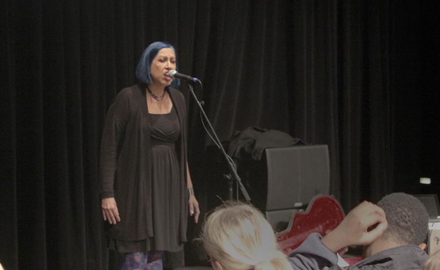 Author Alice Bag performs Angelitos Negros, a song that she used to put her childhood in perspective after reading an excerpt from her book Violence Girl: East L.A. Rage to Hollywood Stage, a Chicana Punk Story.