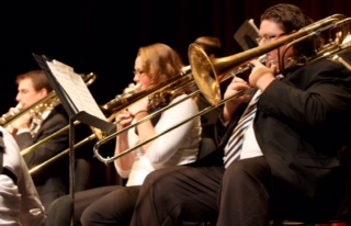 Members of the EIU Jazz Lab Band perform Thursday at the Doudna Fine Arts Center.