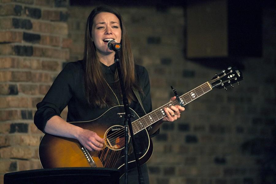 YouTube star Sara Masterson performs some of her new songs for her audience Thursday in the 7th Street Underground of the Martin Luther King Jr. University Union.