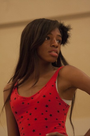 Shaniyah Mayes, a freshman psychology major poses for the upcoming Glam show Wednesday evening.