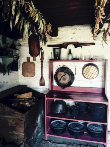 The kitchen of Thomas and Sarah Bush Lincoln is replicated in the Lincoln Log Cabin in Lerna, Ill. 