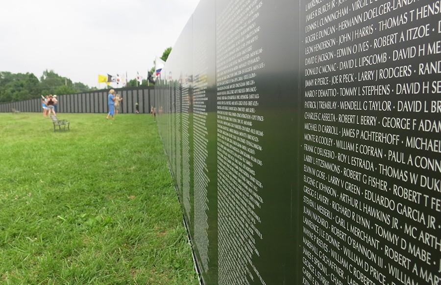 More than 58,000 names of fallen soldiers are etched on The Traveling Wall Vietnam Memorial, which was at the Coles County Fairgrounds in Charleston Thursday where it will stay until Sunday.