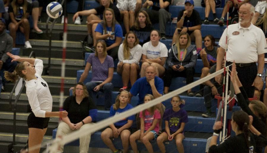 Senior outside hitter/setter Abby Saalfrank had nine kills and four errors out of four sets played during the Panthers 3-1 loss to Indiana State on Sept. 1 in Lantz Arena.