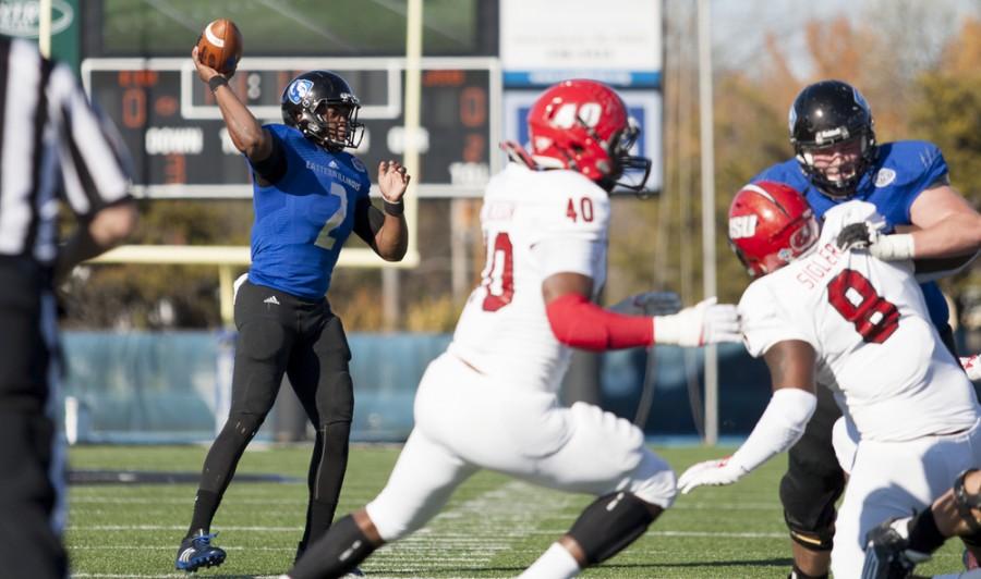 Senior quarterback Jalen Whitlow threw six passes for 55 yards and rushed 81 yards during the Panthers 24-3 loss to Jacksonville State on Nov. 7 at OBrien Field. The Panthers Tennessee-Martin 23-21 in Martin, Tenn. Whitlow ran for 142 yards and passed for 80 yards during the game.