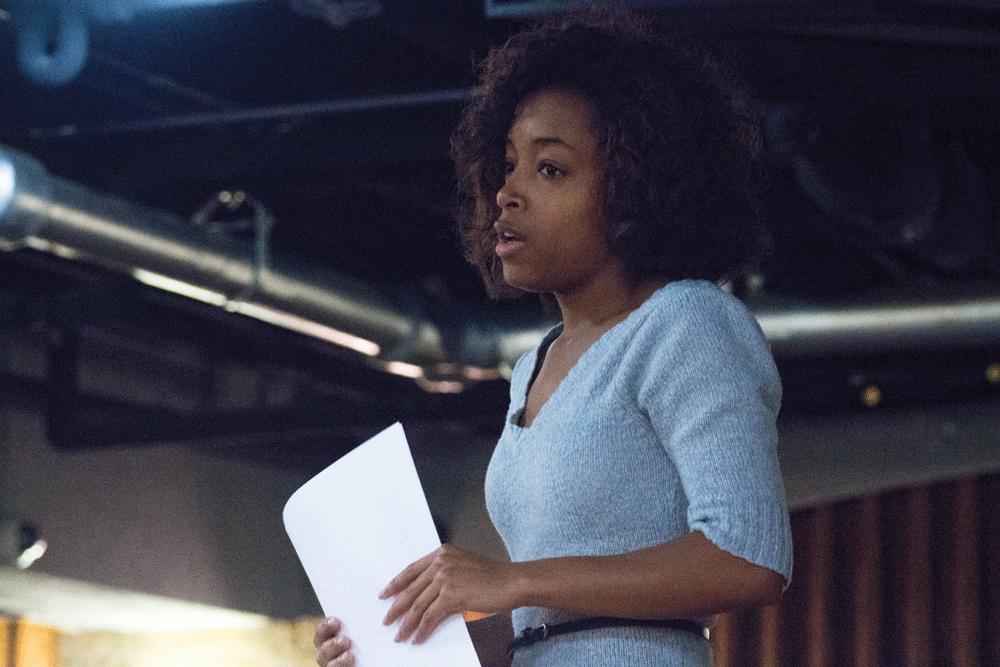 Hillary Fuller, an English major tells her nonfiction story during the Ghosts of Writers Present event in 7th Street Underground on Wednesday. 