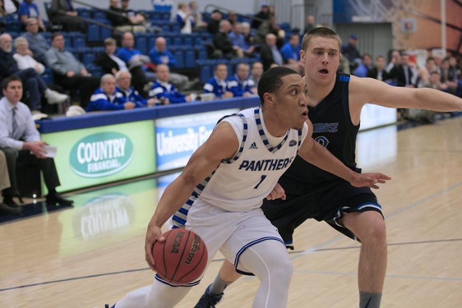 Junior guard Demetrius McReynolds was the leading scorer with 22 points in the Panthers’ 101-59 win against Saint Ambrose Monday in Lantz Arena.