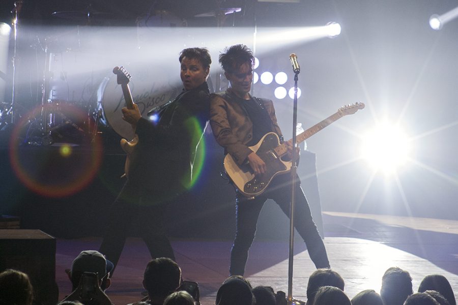 Panic! at the Disco perform during the Spring Concert Friday in Lantz Arena.