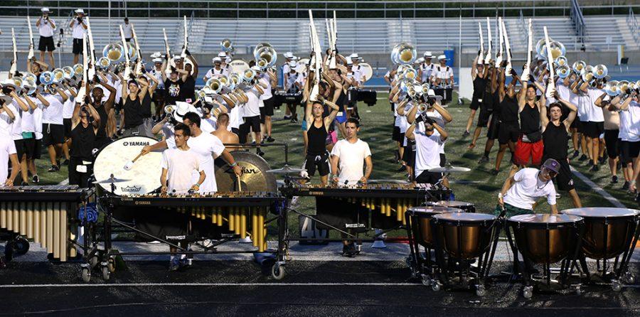 The Cavaliers Drum and Bugle Corp performed for Charleston and had their last practice at OBrien field Saturday night. They have been at Charleston practicing for the last week and a half. They have been rehearsing in temperatures reaching 90 degrees for eight hours a day. 
