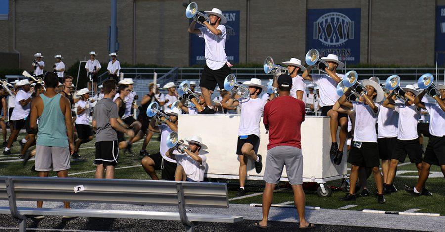 The Cavaliers Drum and Bugle Corp performed for Charleston and had their last practice at OBrien field Saturday night. They have been at Charleston practicing for the last week and a half. They have been rehearsing in temperatures reaching 90 degrees for eight hours a day. 