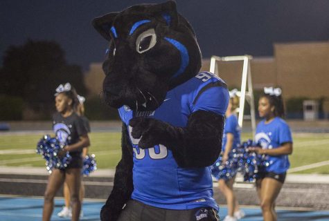 Billy the Panther dances during “First Night” in OBrien Field Sunday Aug. 21. SOMETHING ABOUT TRY OUTS MAYYYYBE
