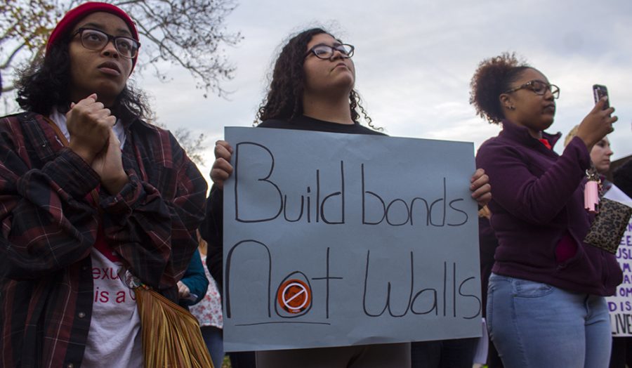 “I’ve been stressed, confused and shocked. We need to work together to make sure [Donald Trump] doesnt take away our rights”
 
- Maya Lee, sophomore psychology major, as she holds a sign that reads, “Build bonds, Not Walls.” Lee picked up her sign after speaking at unity rally protesting the president elect, Donald Trump Friday.