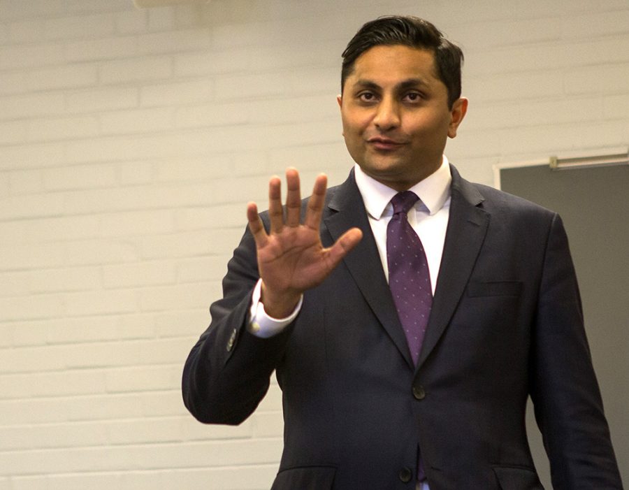 Chicago Alderman Amaya Pawar, who recently announced his bid for democratic nomination for governor, spoke to a room of members of the Eastern community Saturday afternoon.