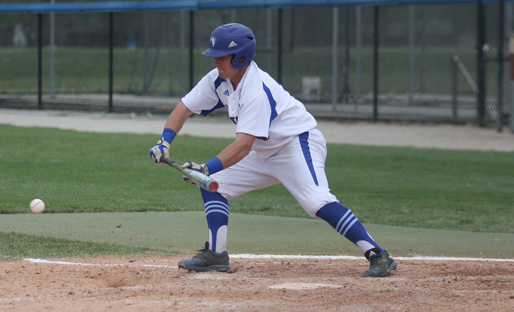 Junior Logan Beaman lays down a bunt in the Panthers loss to Saint Louis on Wednesday.The Panthers won two of three this weekend against Morehead State.