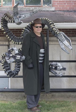 Larry Neirynck wears a functional Doctor Octopus costume Sunday for a costume contest during the Superman Festival in Metropolis. Neirynck won every category he was in during the contest.
