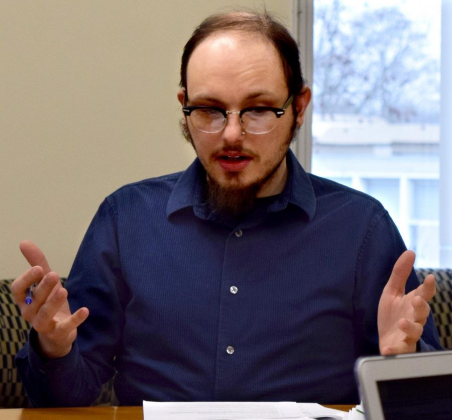 Scott Walus, a communication studies professor, presented four course revisions as well as a new minor to the Council on Academic Affairs Thursday afternoon in Booth Library. Walus said the first radio course at Eastern started in 1957 and was called “Radio Speaking to Prevent Mic Fright.”