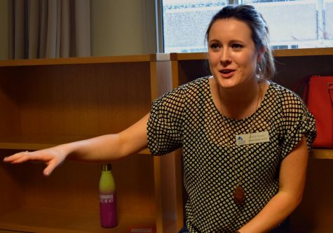 Katie Noah, adviser of the Social Justice League as well as the associate resident director, pictured at Tunnel of Oppresion Tuesday night in Thomas Hall. She worked in the “Ability Status” room during the Tunnel of Oppression.