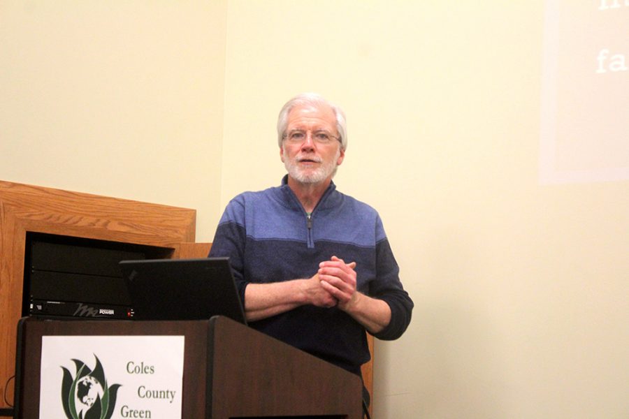 Rich Whitney, co-chair of the Illinois Green Party, talked about the benefits of free public higher education.