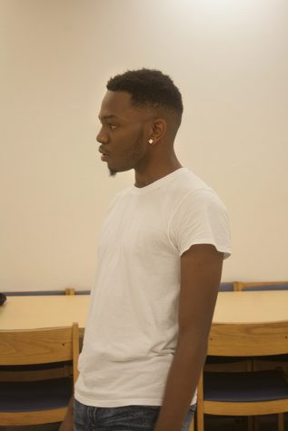 Deverick McCulley, a freshman majoring in political science, auditions for Couture. The first round of auditions were held in the basement of Lawson Hall.