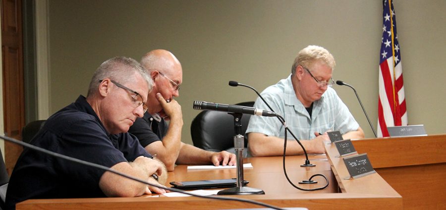 Members of the City Council during the meeting Tuesday night at City Hall.