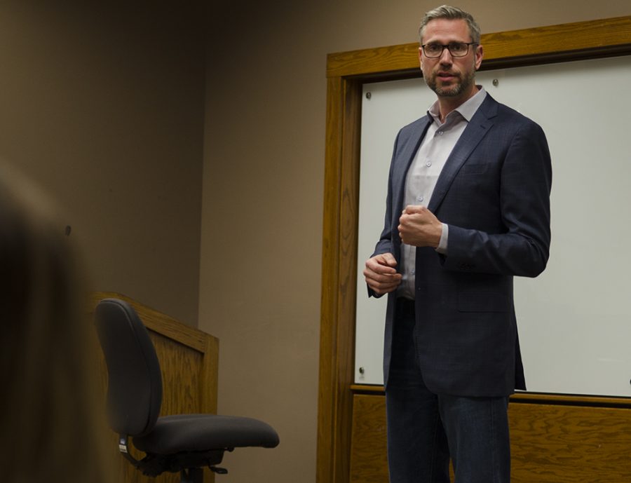 Illinois State Treasurer Michael Frerichs spoke to students, faculty and community members Friday during his visit to Eastern. The Political Science Association hosted the event and invited Frerichs to come.