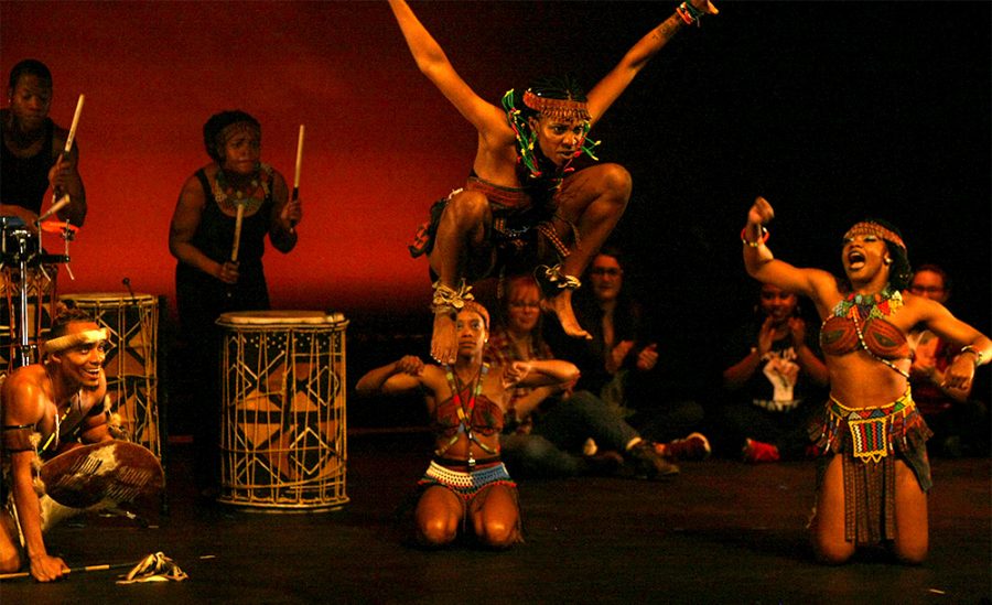 Step+Afrika%21+performs+Ndlamu%2C+a+traditional+dance+of+the+Zulu+people%2C+Saturday+night+in+the+Doudna+Fine+Arts+Center.