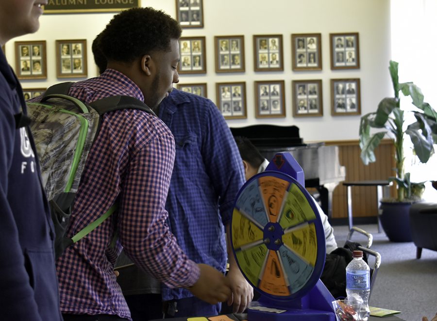 Tarvea Durant, a senior Finance student and the speaker of the student senate, plays the game called The Price is Right during How to Beat the Game of Life event in the Alumni Lounge in the second floor of the Martin Luther King Jr. University Union Tuesday afternoon.