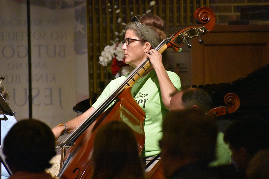Jennifer Murphy, cellist for the Eastern Symphony Orchestra and the Charleston Summer Strings, performs Londonderry Air (Danny Boy) during a Concert at First Christian Church Tuesday night.
