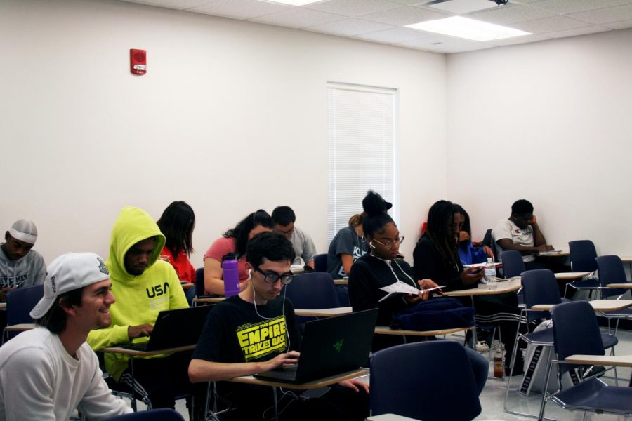 Students take their time and study during the day at the Student Success Center Monday. 