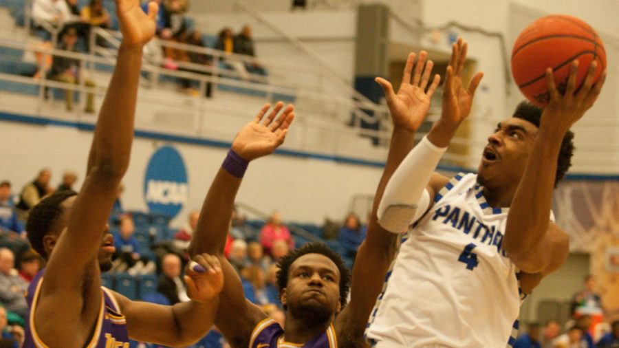 Eastern guard Marvin Johnson attempts a layup against Tennessee Tech Jan. 18 at Lantz Arena. Johnson had six points and four assists in an 84-59 win for the Panthers.