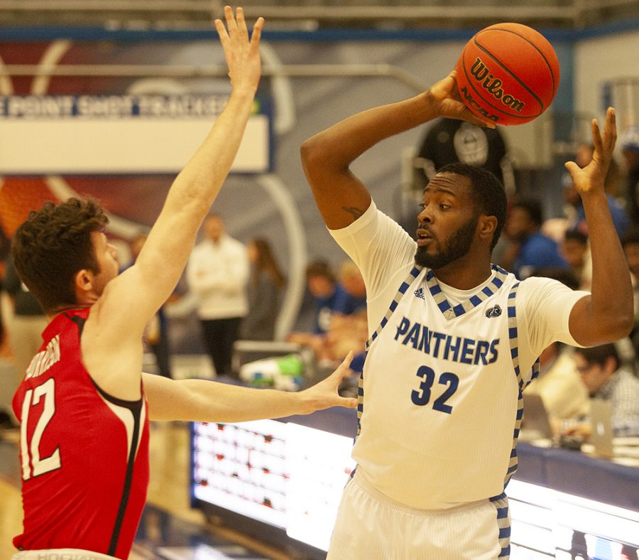 Forward JaQualis Matlock looks to pass the ball in Eastern’s 61-59 win against Southeast Missouri on Jan. 25 at Lantz Arena.