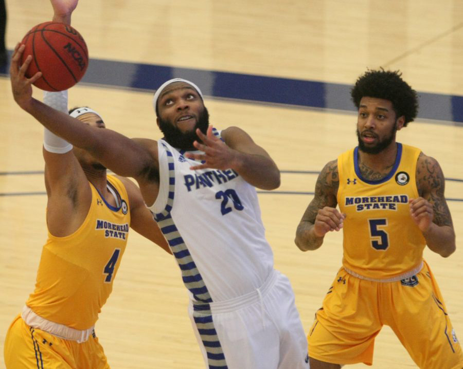 Eastern forward Sammy Friday IV attempts a layup agaisnt Morehead State on Jan. 14, 2021, in Lantz Arena. Eastern lost that game 87-61.
